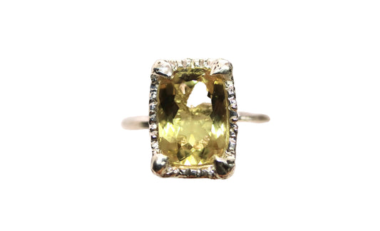 Lemon Quartz Solitaire Ring