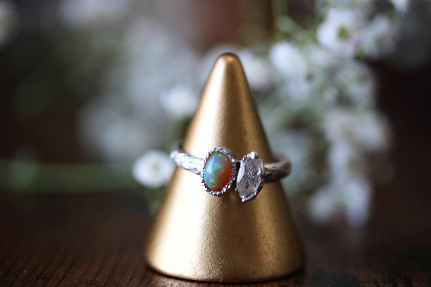 MARQUISE CUT TOURMALINE OPAL RING