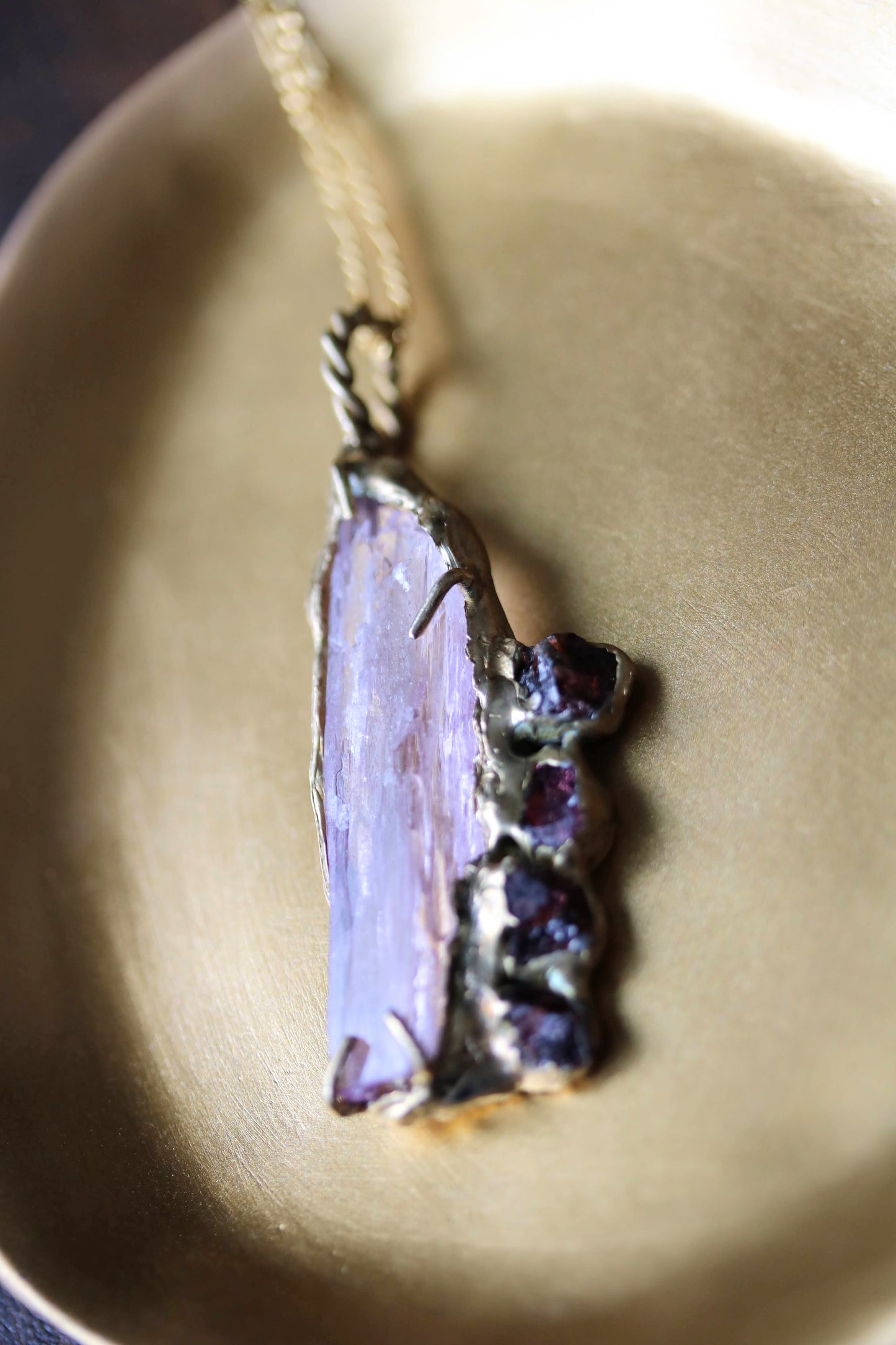 kunzite statement necklace