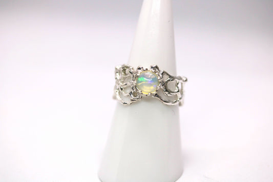 statement ring with opal