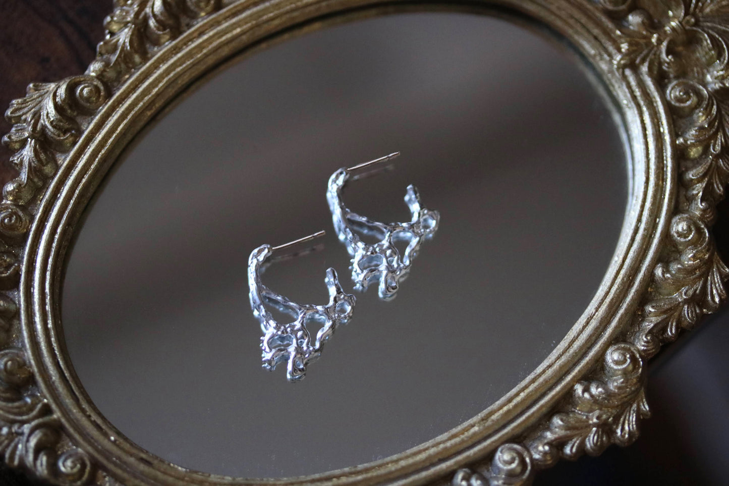 unique silver earrings with gold post