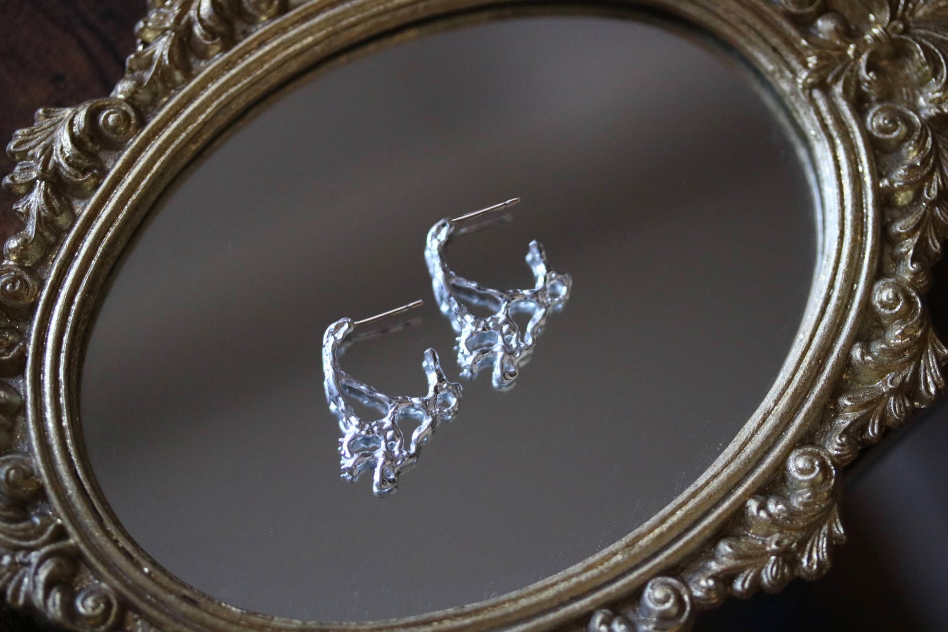 unique silver earrings with gold post