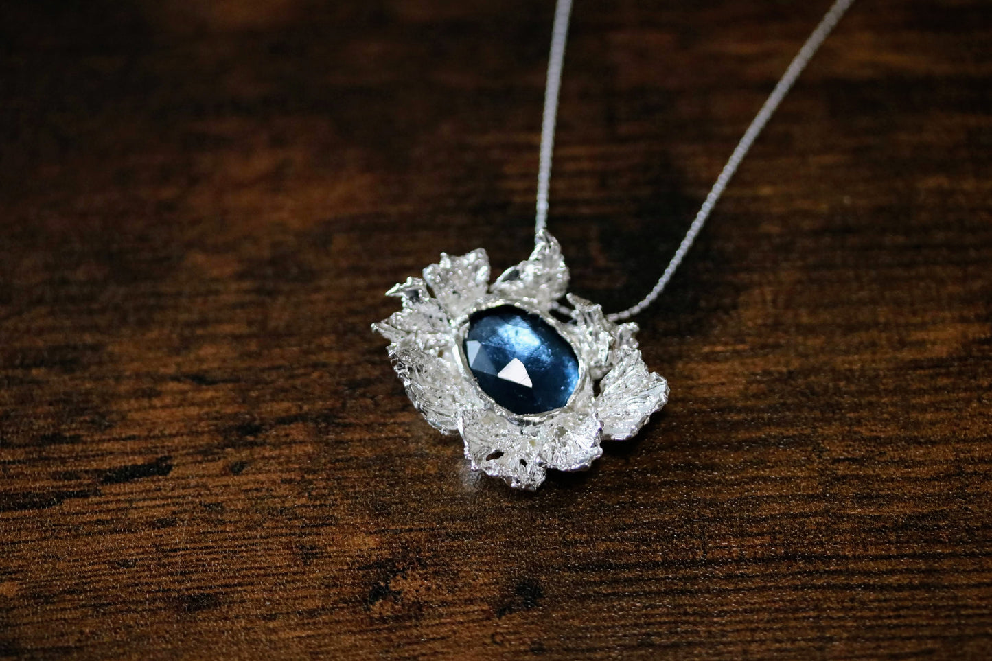 blue stone silver pendant necklace