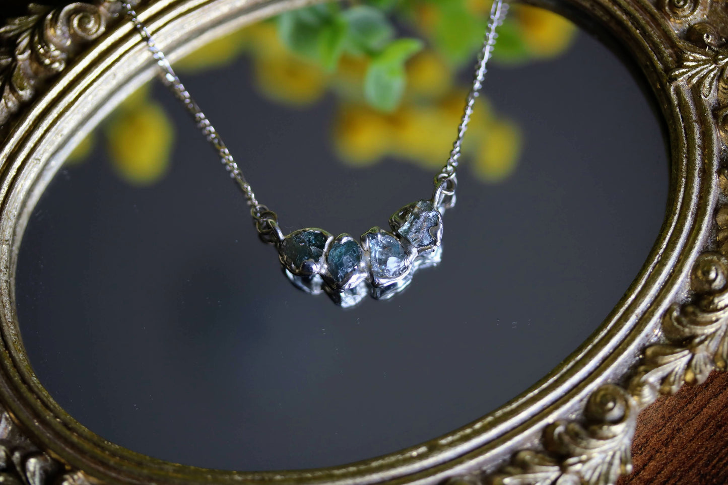 Raw Zircon Silver Necklace