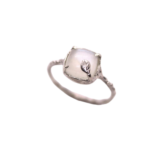 white moonstone statement ring