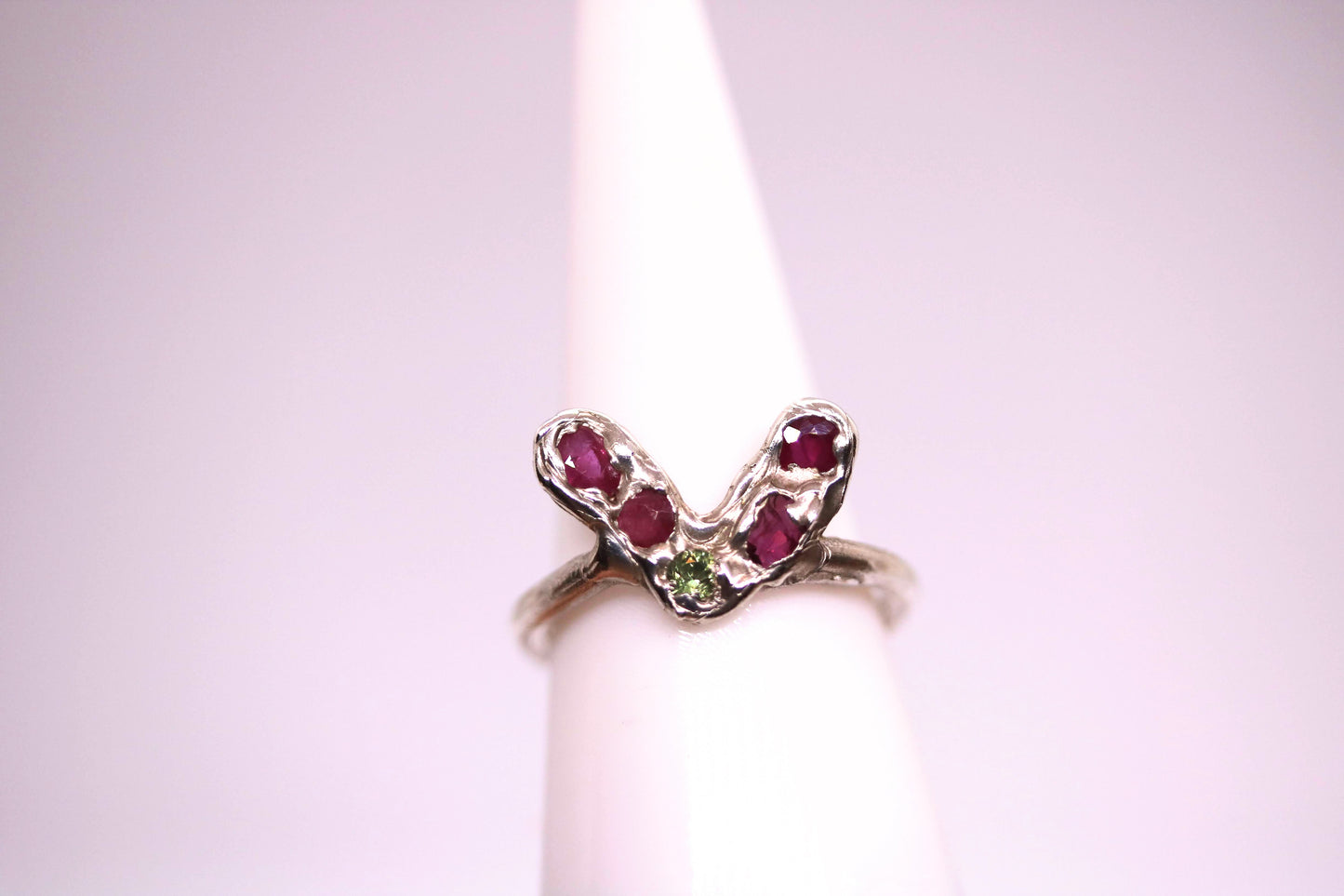 Ruby Heart with Sapphire Ring