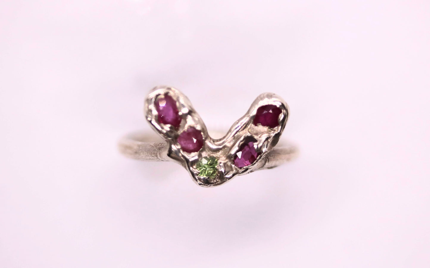 Ruby Heart with Sapphire Ring