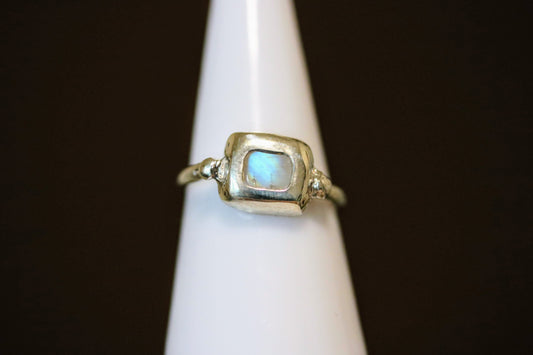 Through Window Moonstone Silver Ring SAMPLE SALE
