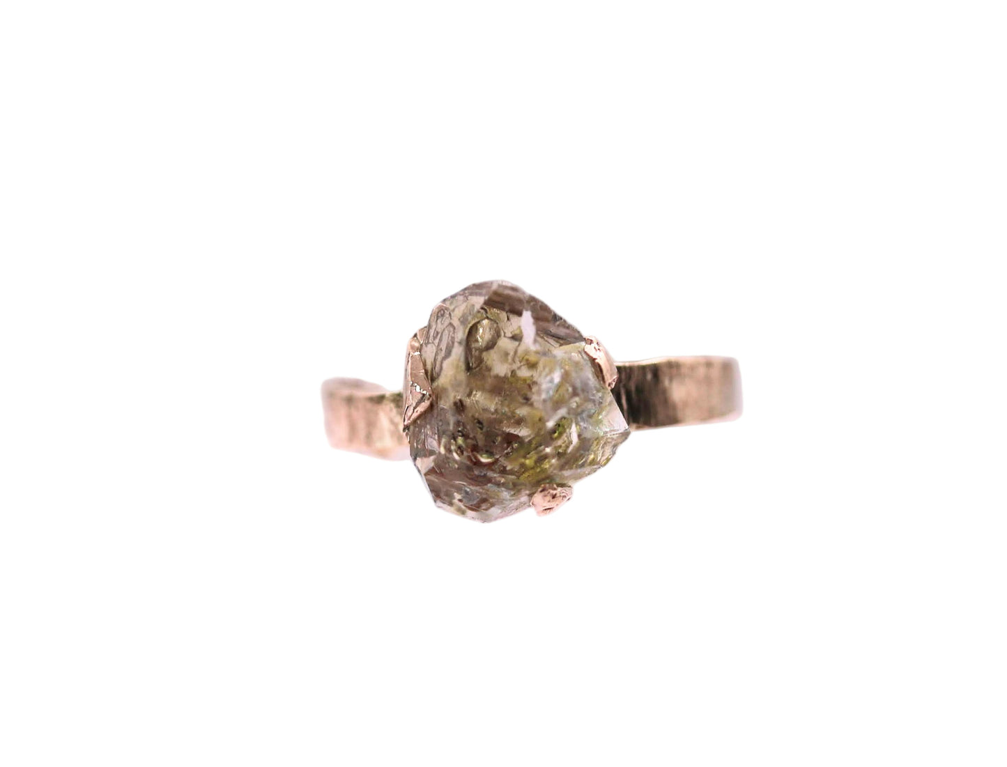 Oil In Quartz 10K Gold Ring