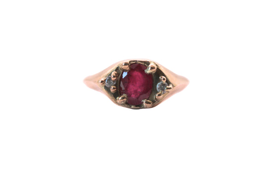 Ruby and Sapphire Gold Statement Ring OOK