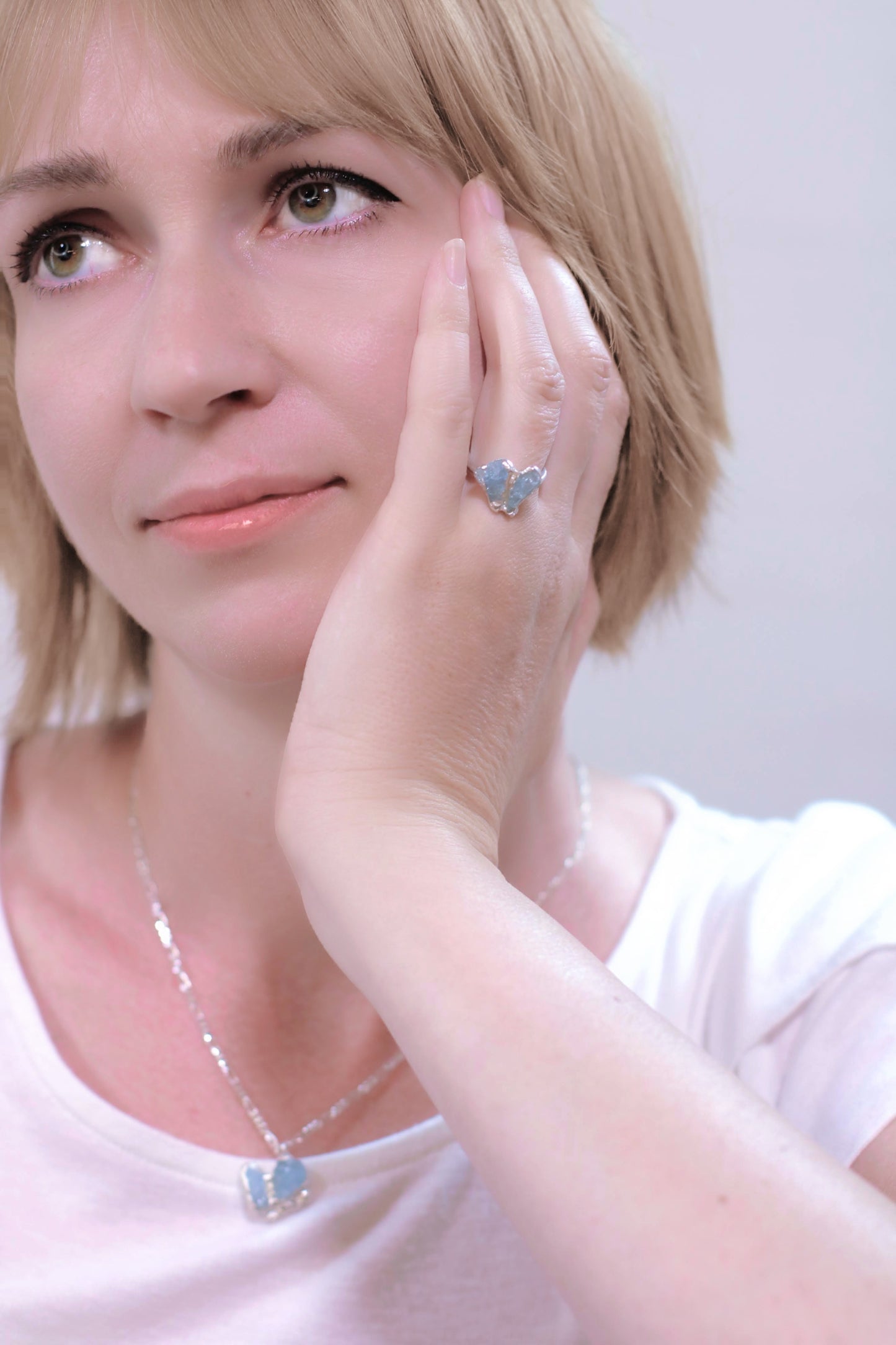 One Hearts Aquamarine Ring