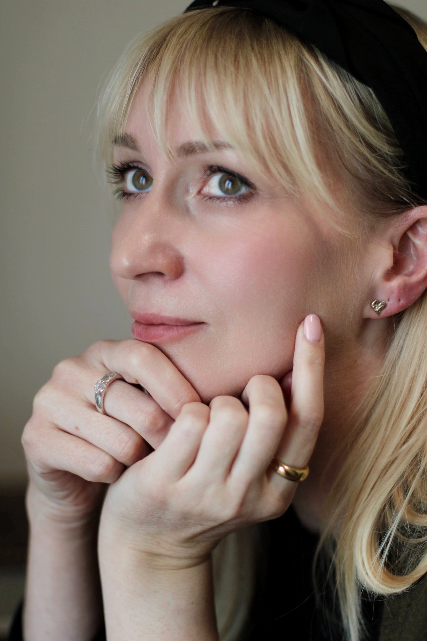 Moissanite Diamond and Herkimer Diamond Statement Ring
