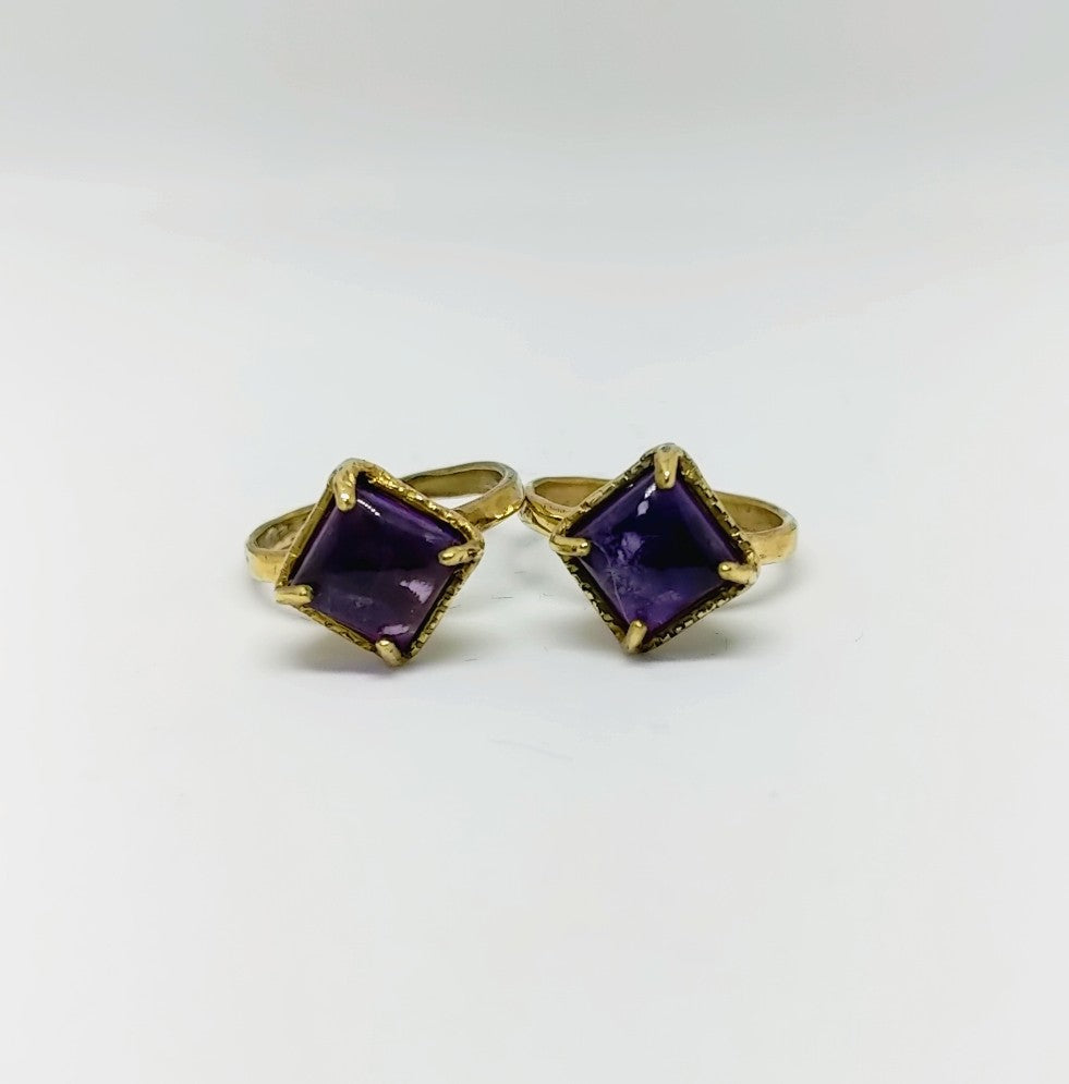 square amethyst ring