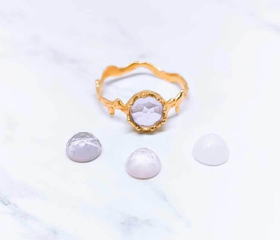 custom order gold ring with gem stone