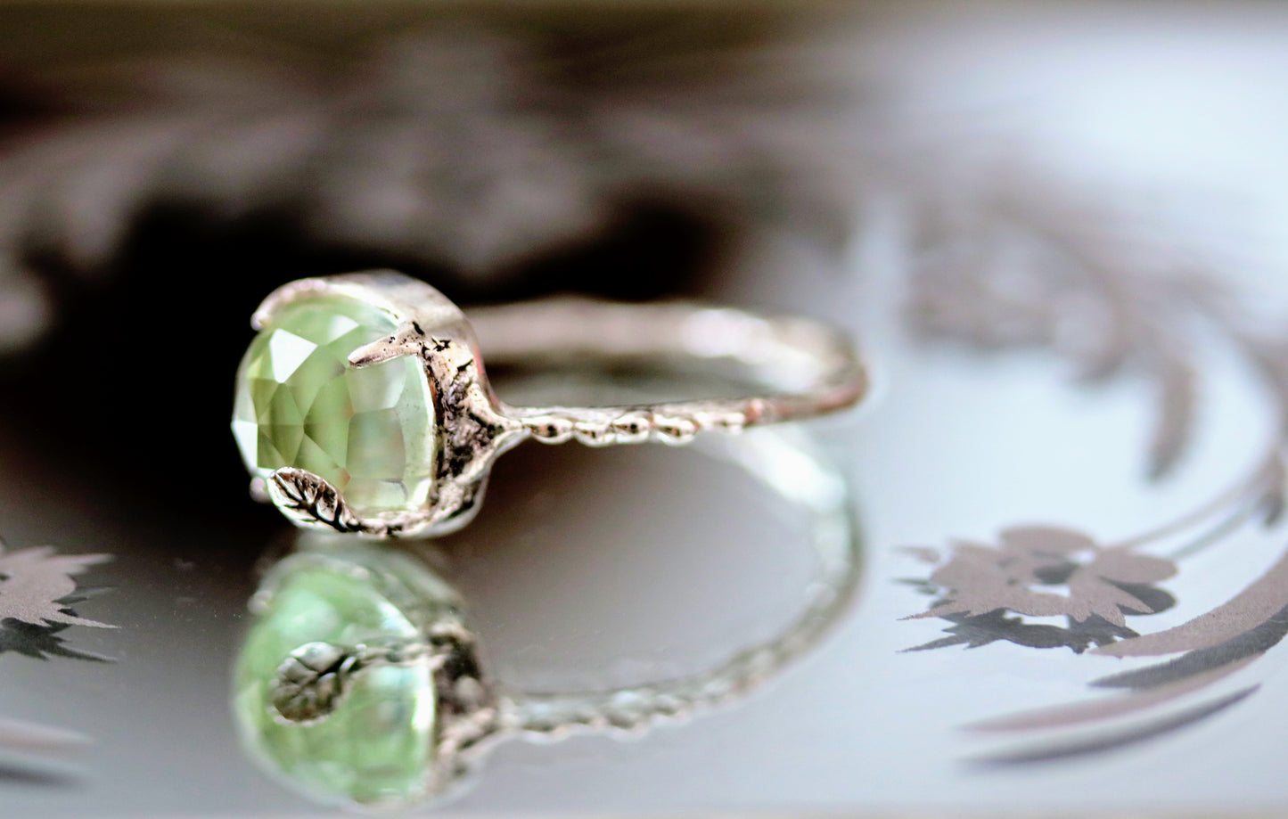 beautiful prehnite ring