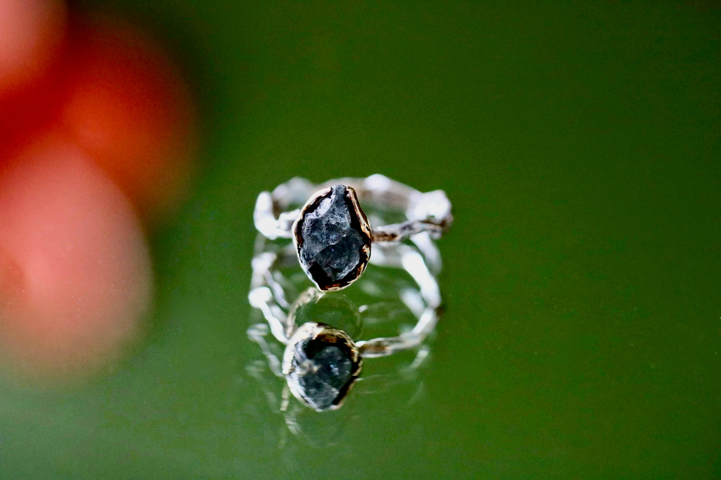 matural aquamarine solitair ring