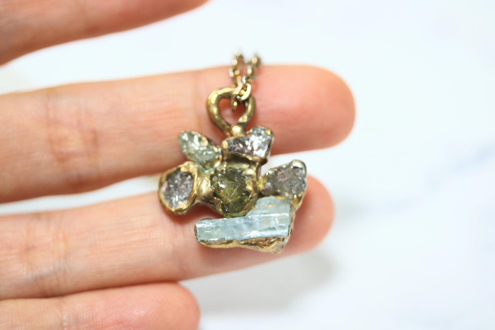 multi stone necklace