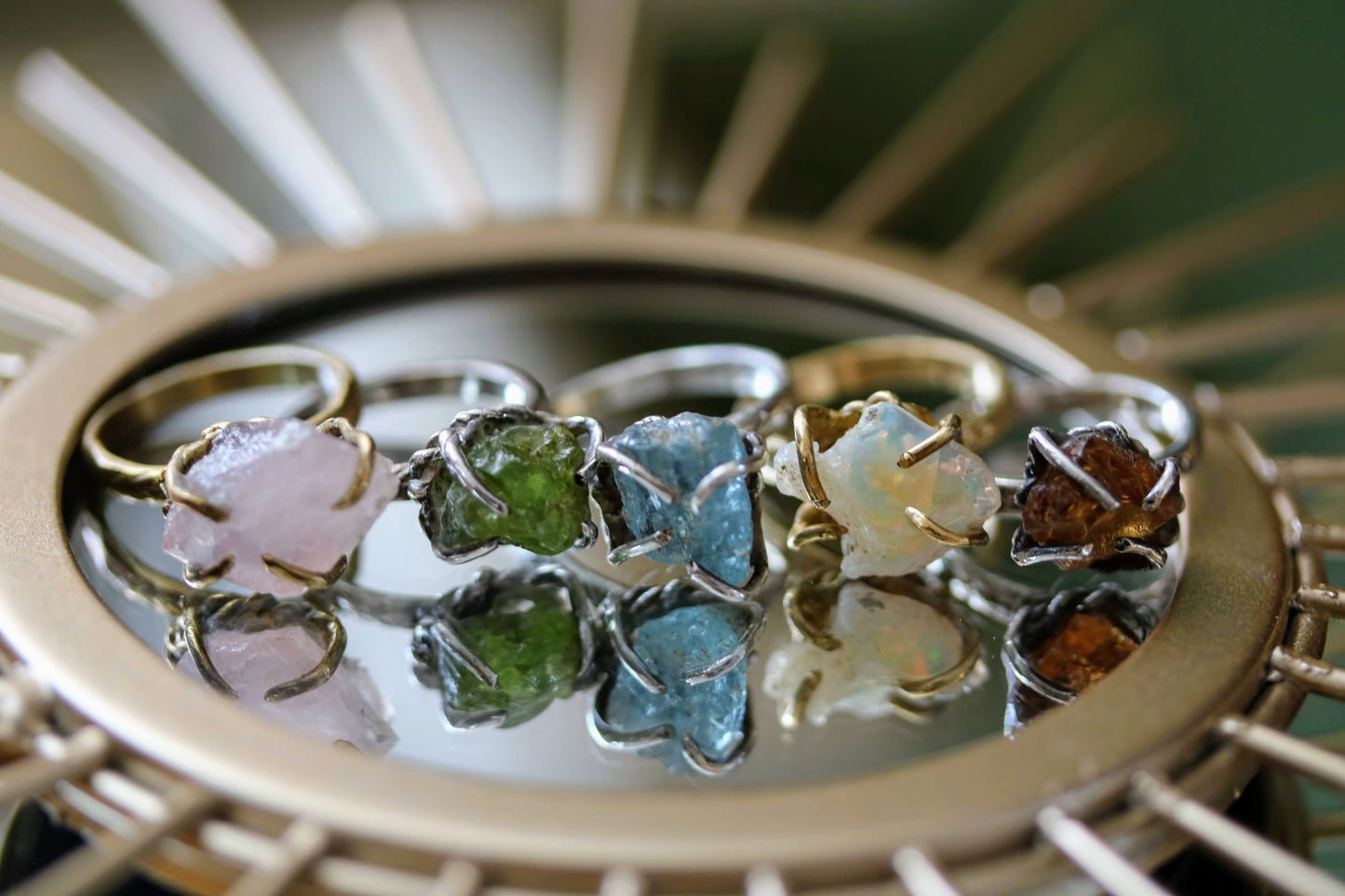 raw gem stone ring