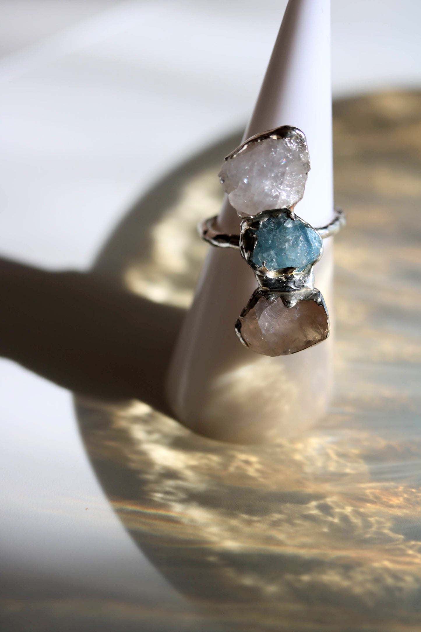 aquamarine rough aquamarine ring
