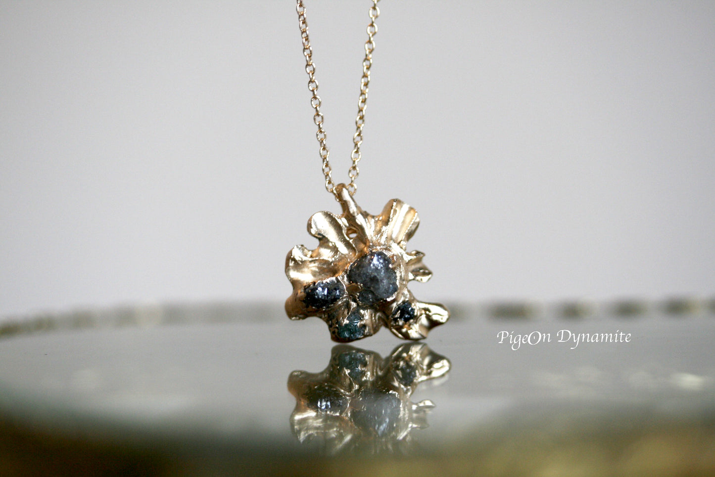 sunburst raw diamond necklace