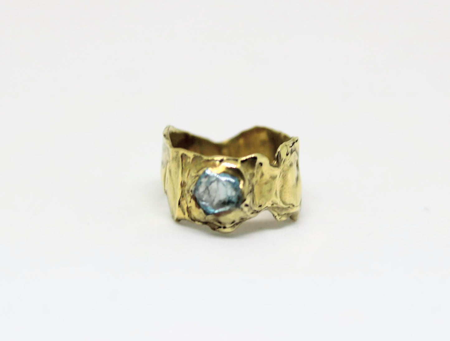 Raw zircon statement ring