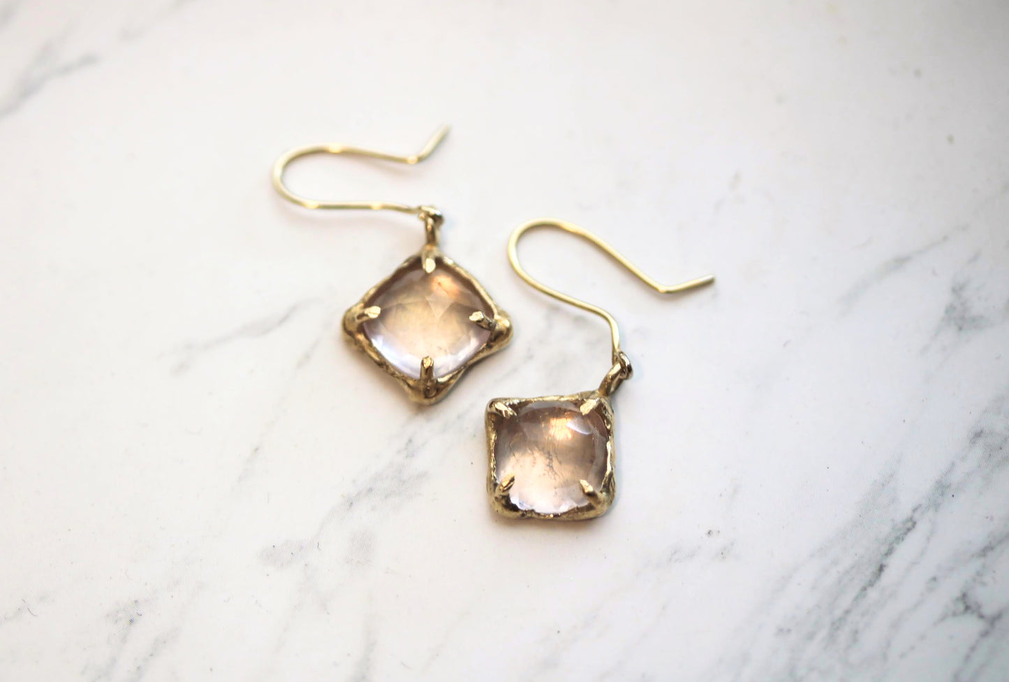 rosequartz earrings