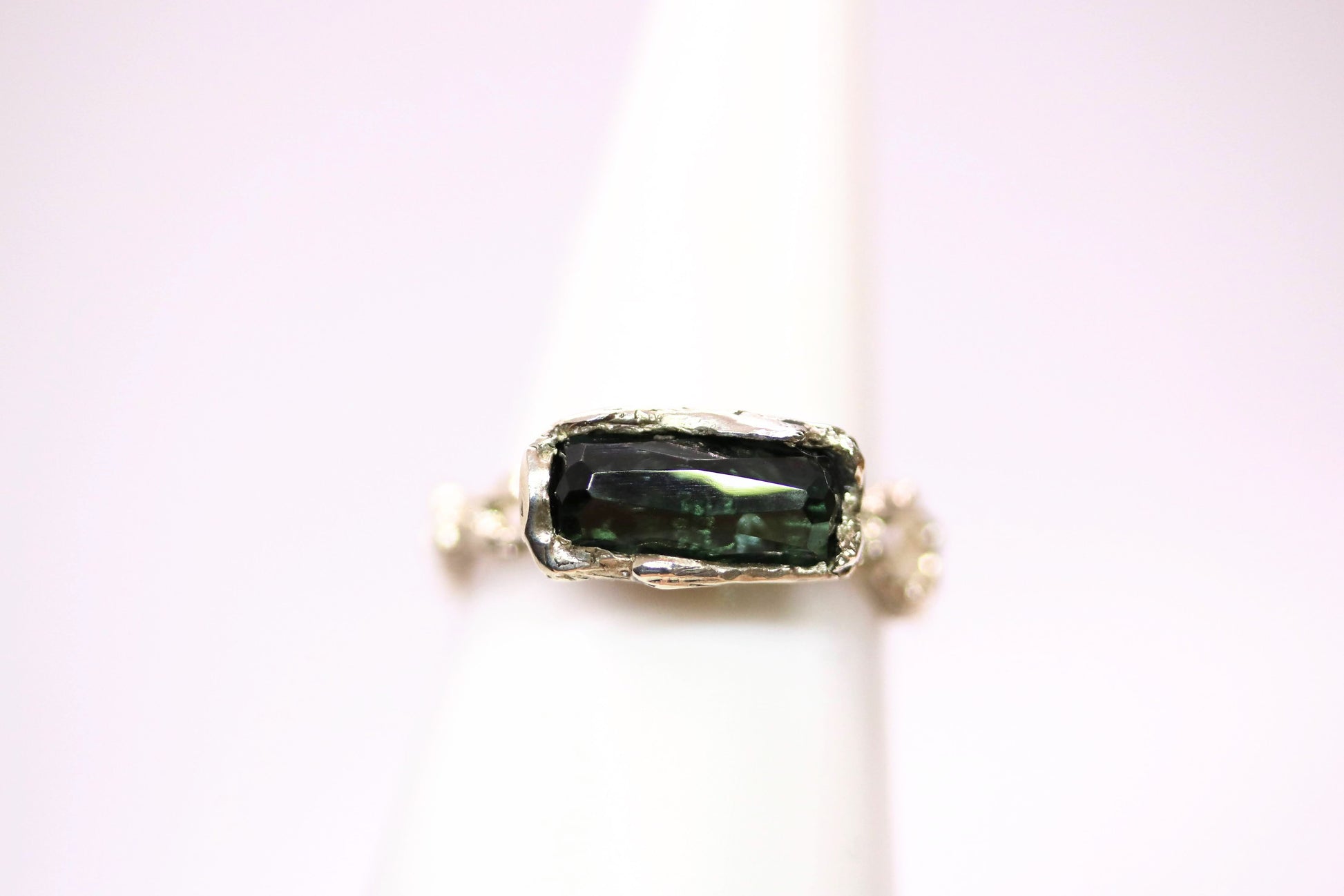 green moss tourmaline ring