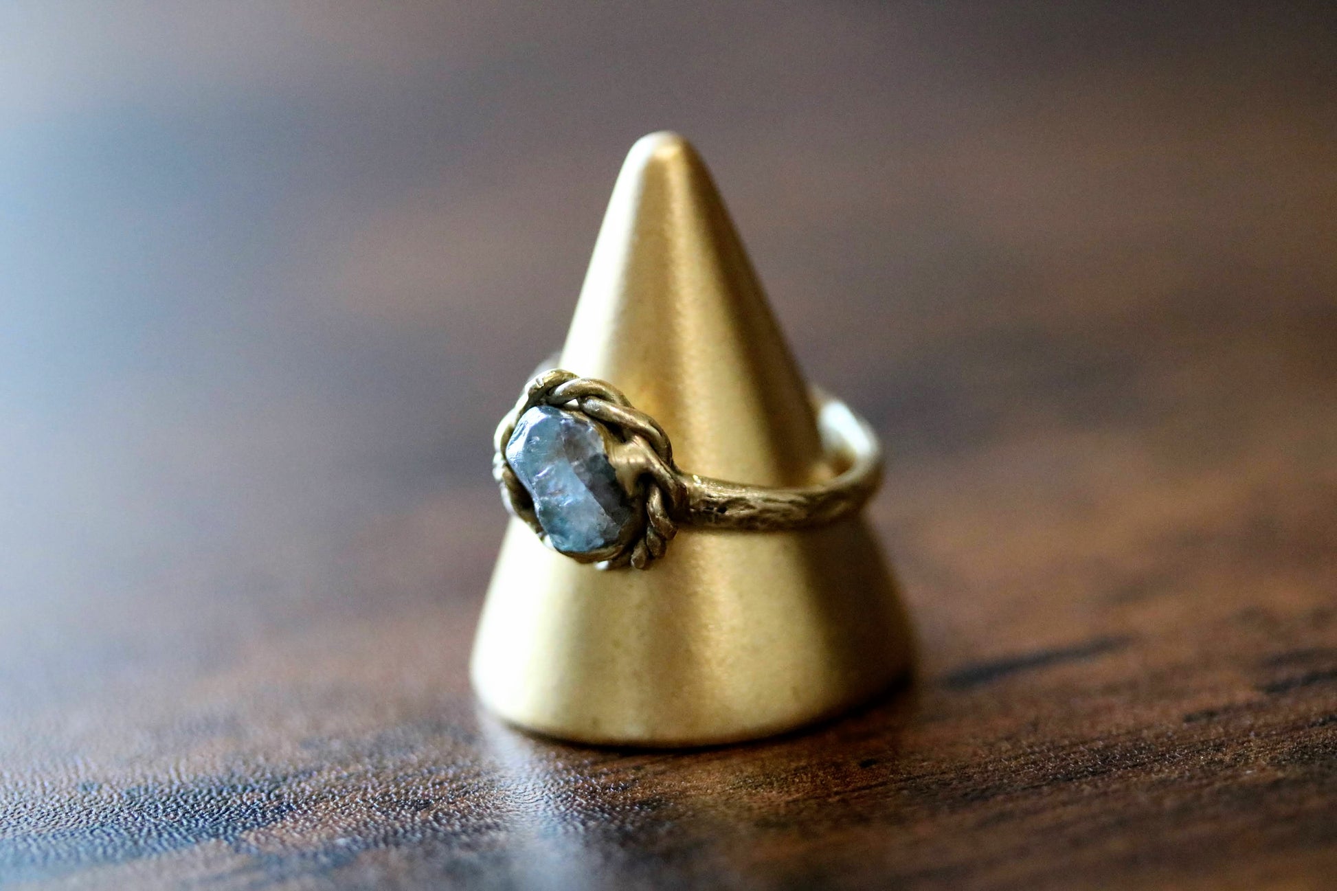 aquamarine brass ring