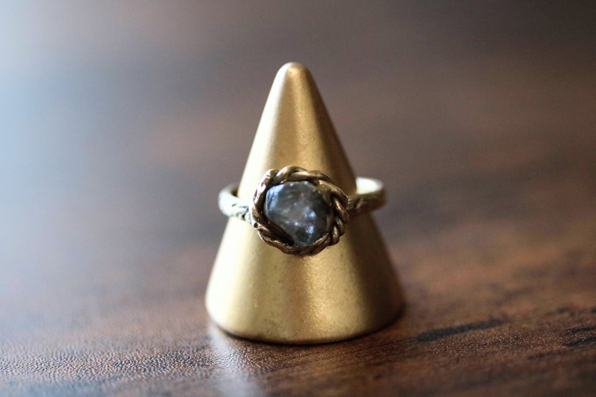 aquamarine brass ring