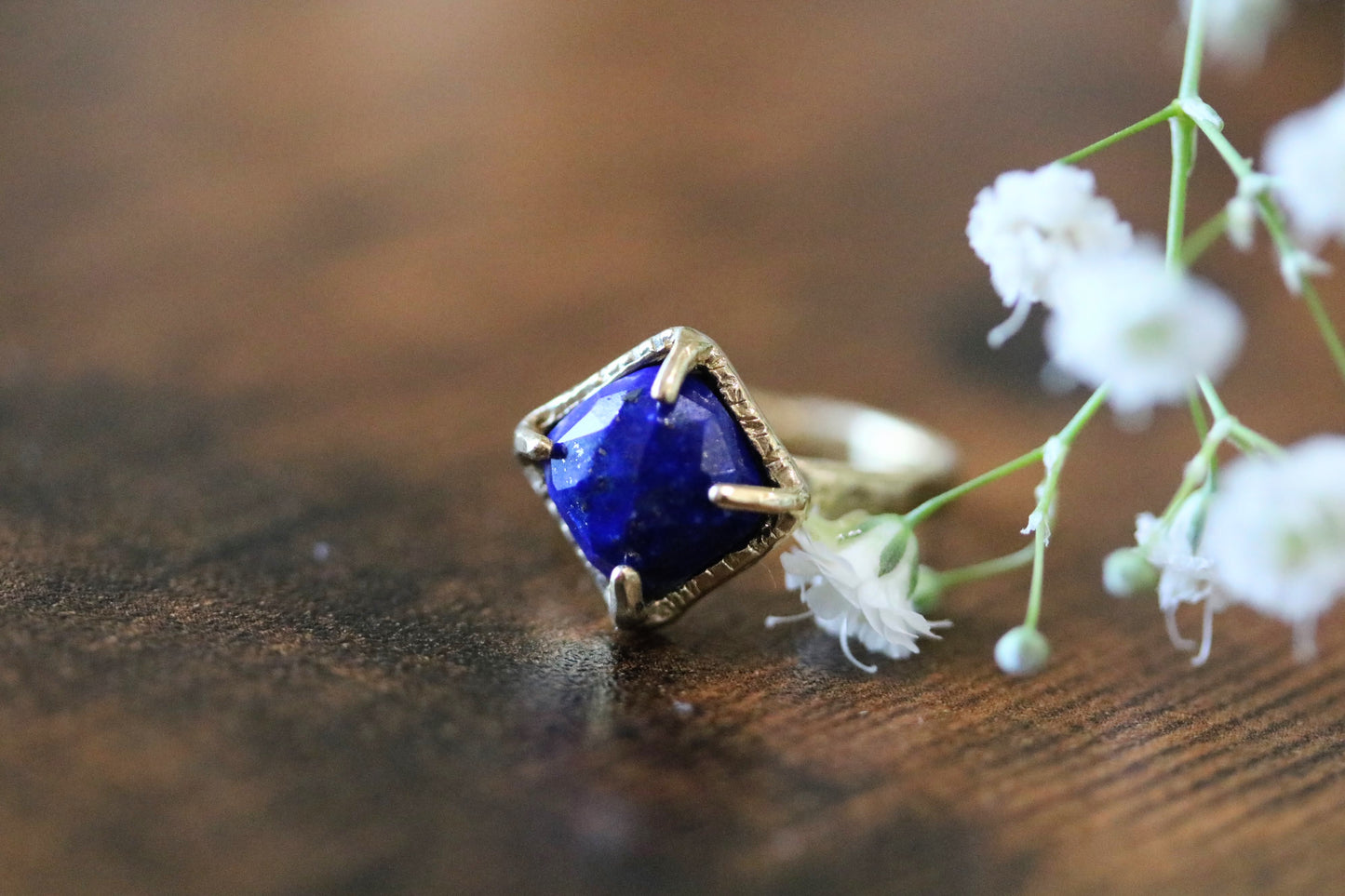 square lapis lazuli ring