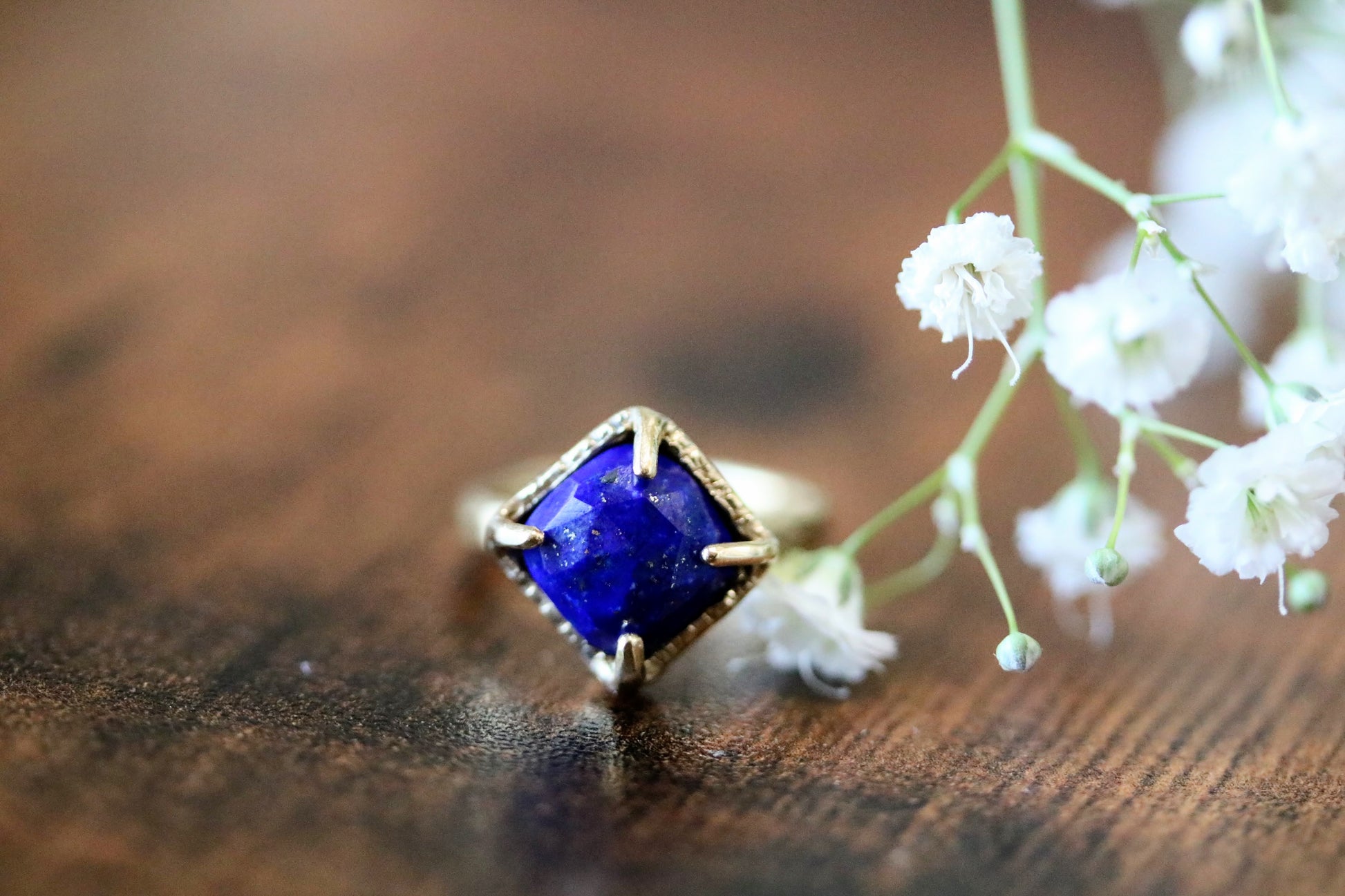 lapis lazuli solitaire ring