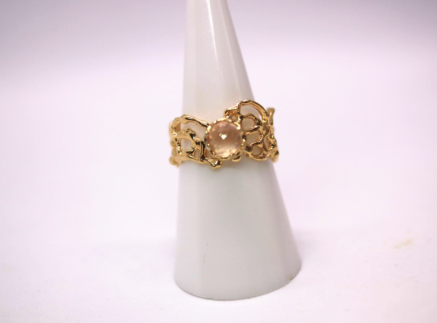 Rose Quartz Komorebi Jukai Ring