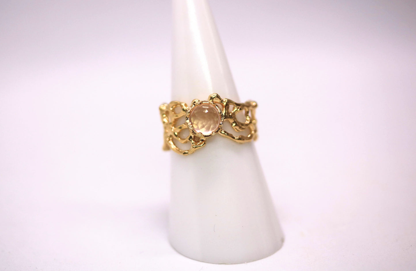 Rose Quartz Komorebi Jukai Ring