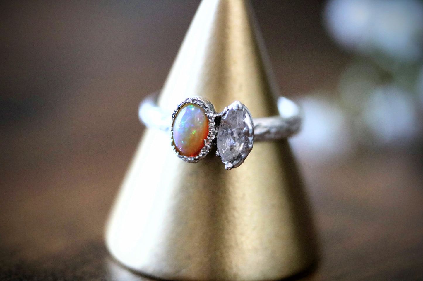 OPAL AND MARQUISE TOURMALINE RING