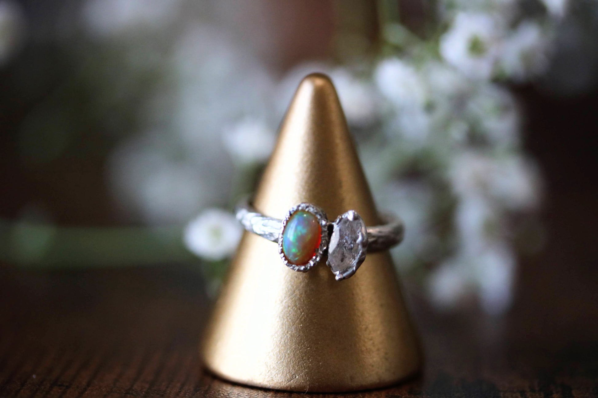 MARQUISE CUT TOURMALINE OPAL RING