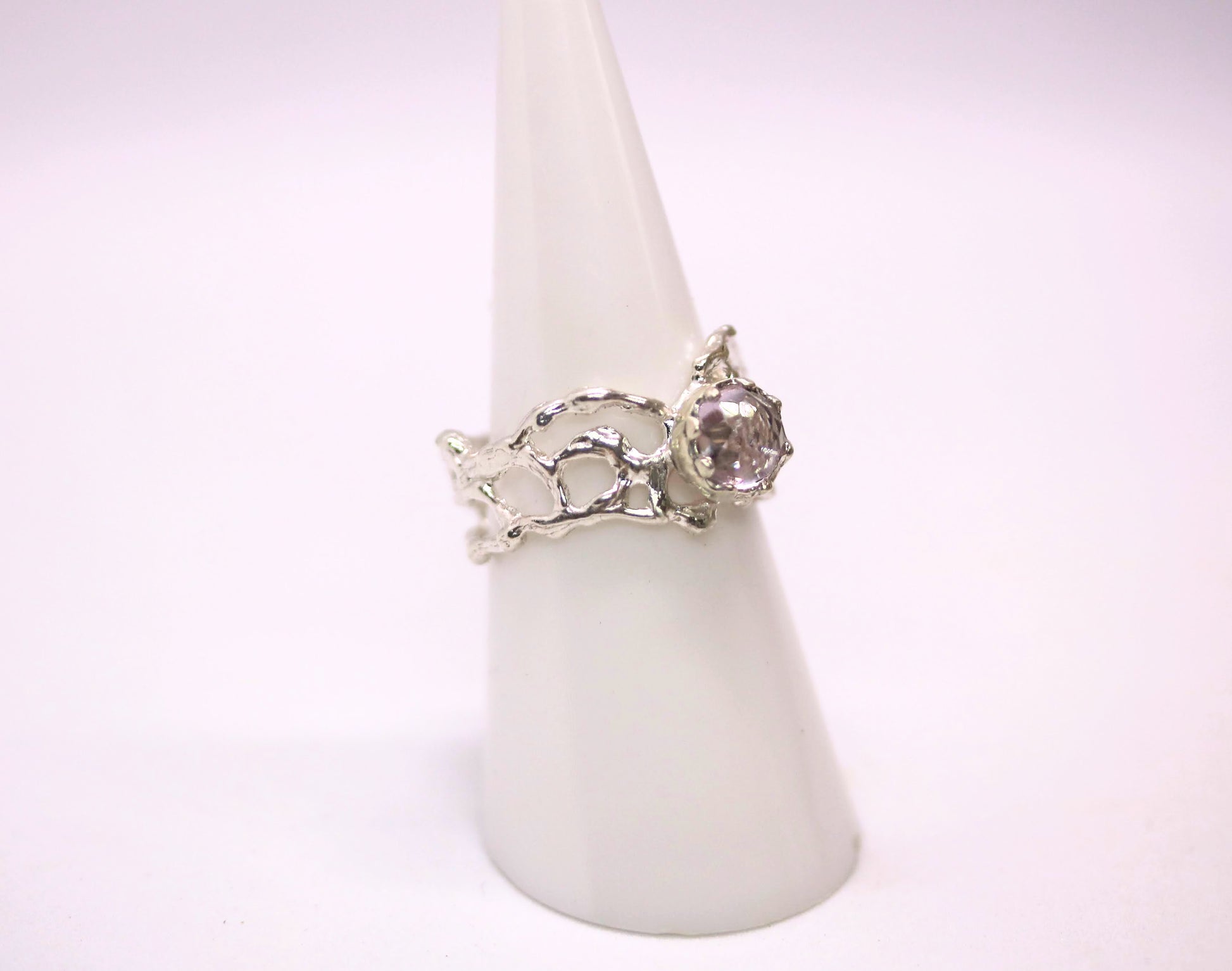 statement ring with pink amethyst