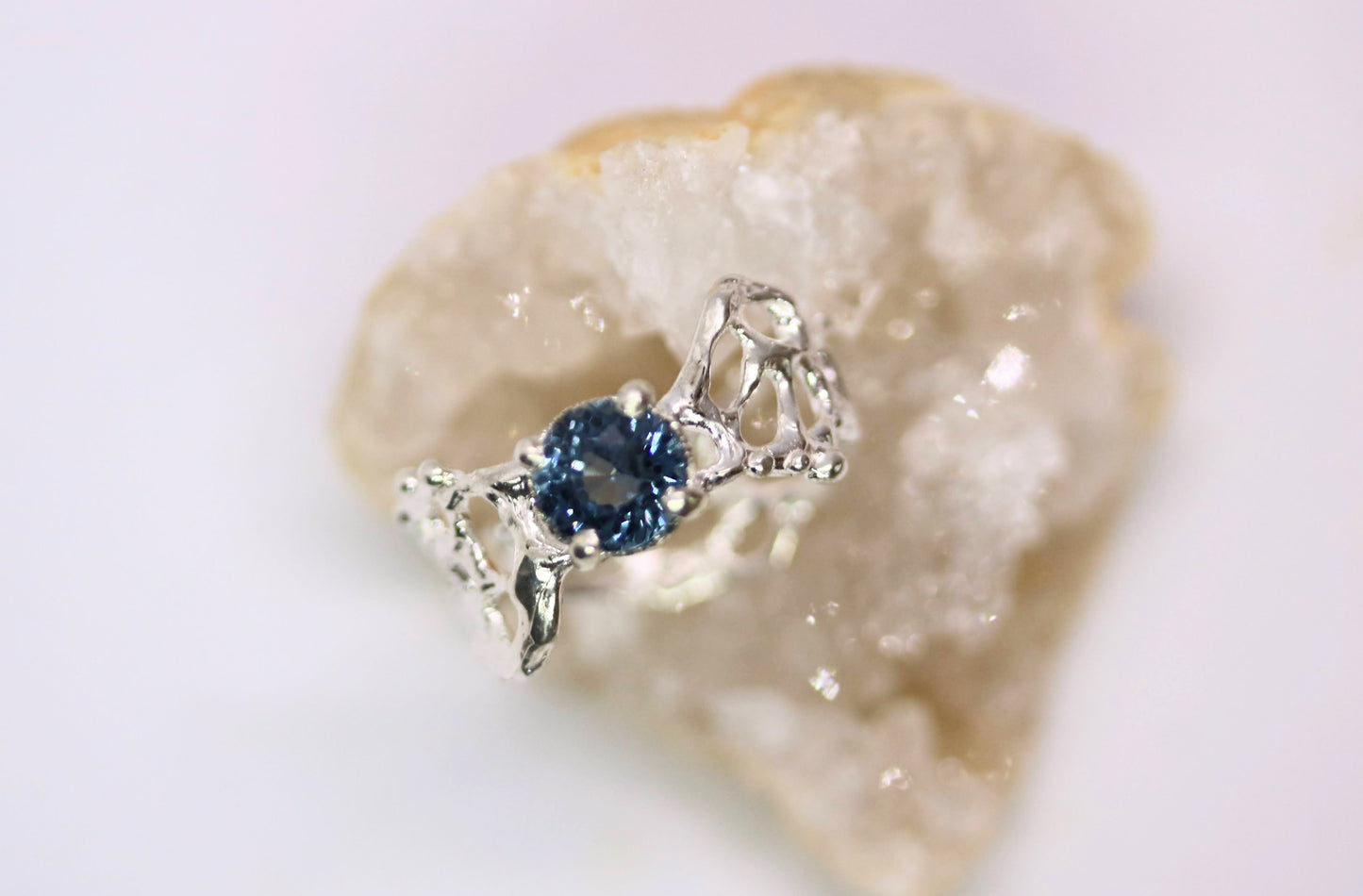 Blue Spinel Asatsuyu Jukai Ring