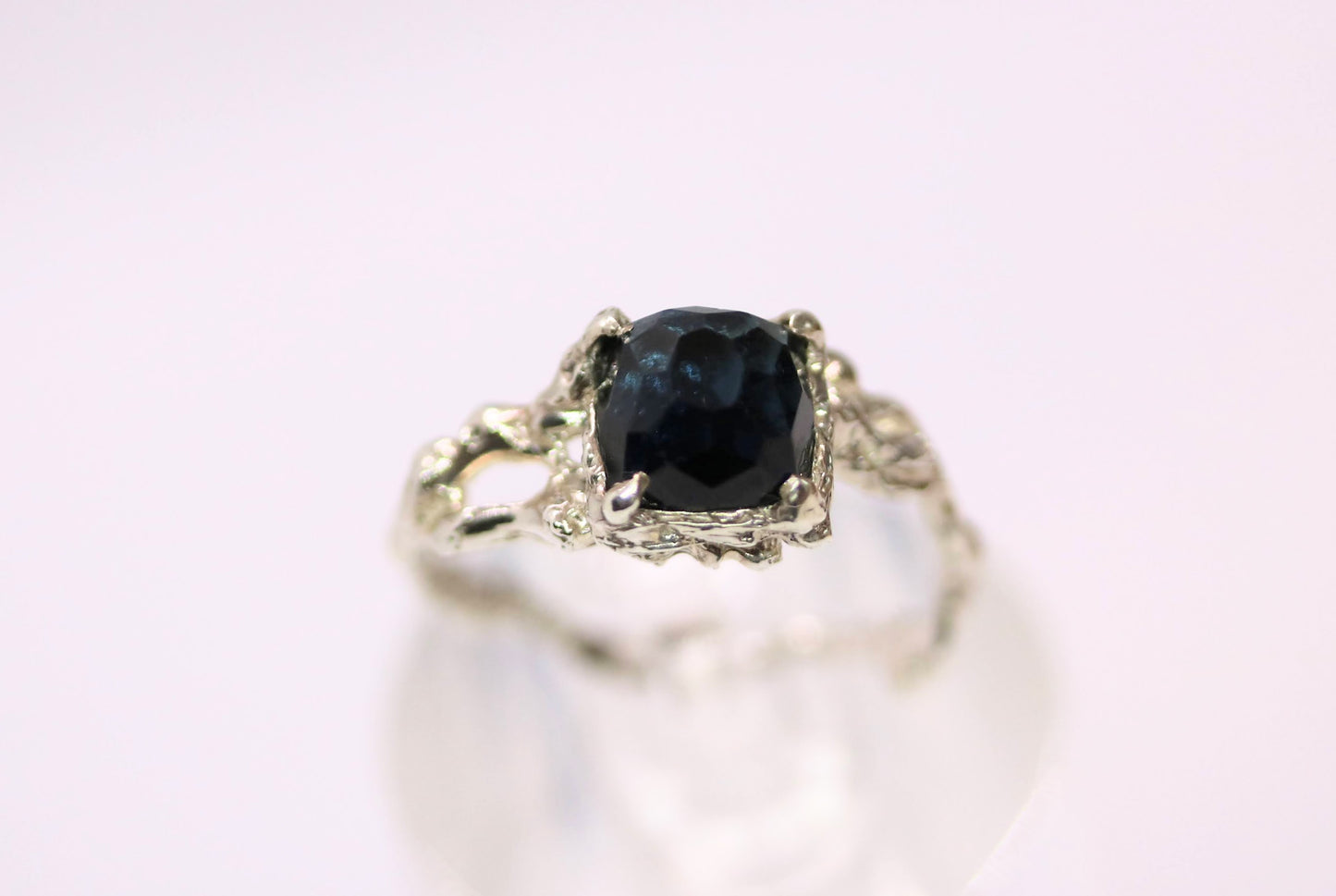 Blue Square Tourmaline Jukai Ring