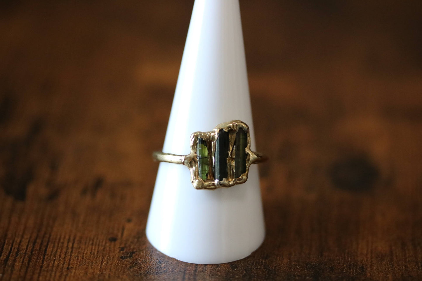 raw tourmaline statement ring