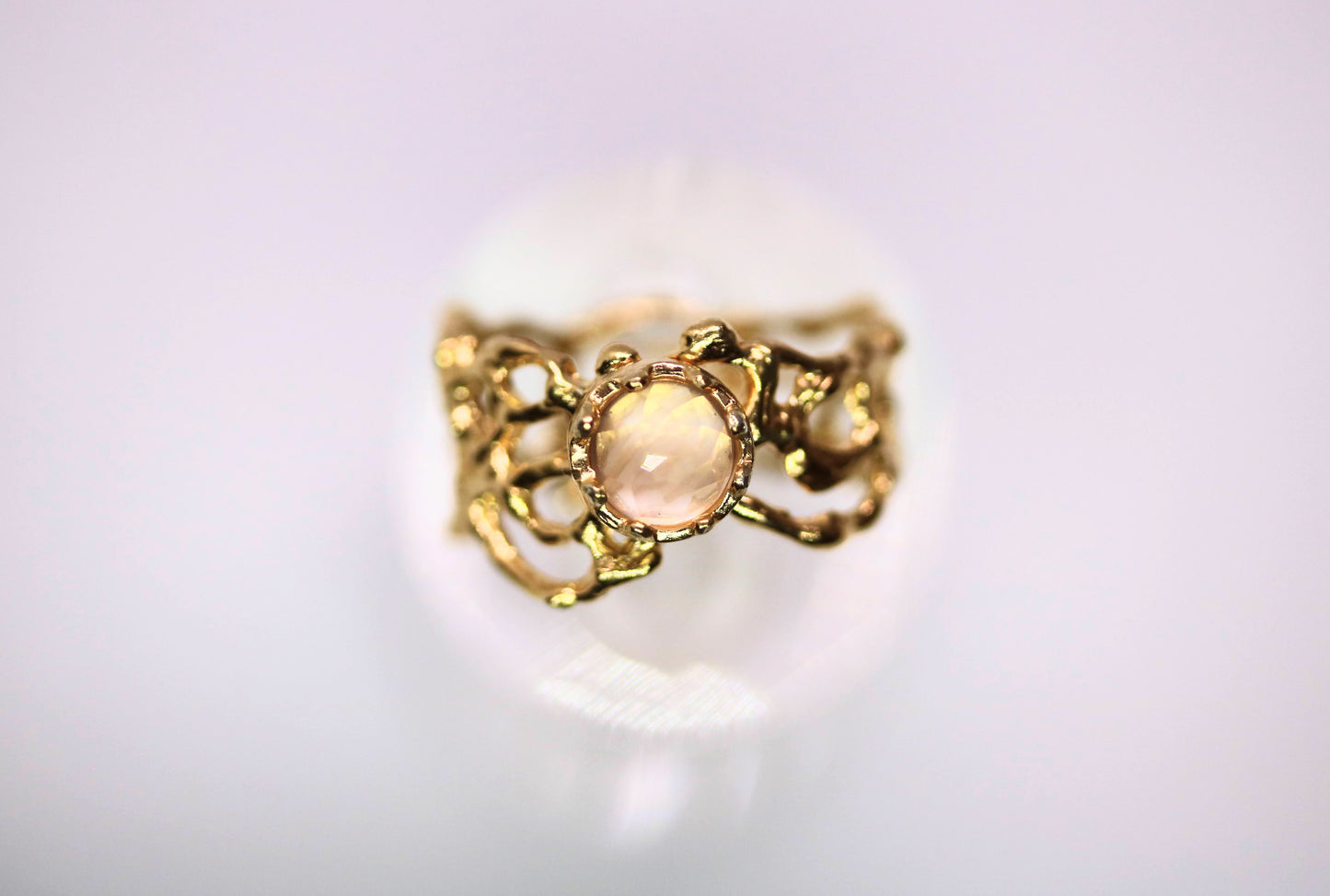 Rose Quartz Komorebi Jukai Ring