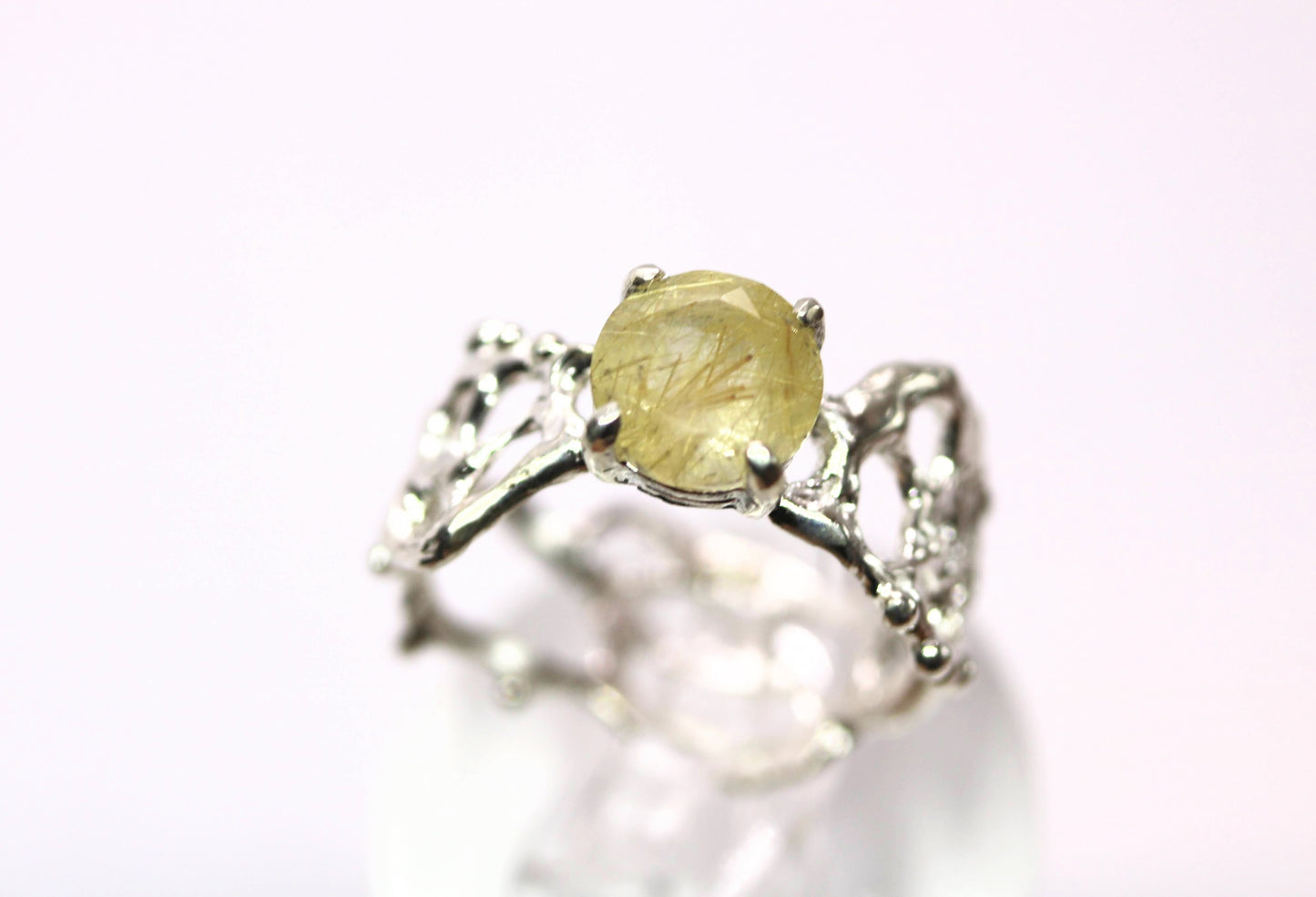 rutilated silver jukai ring