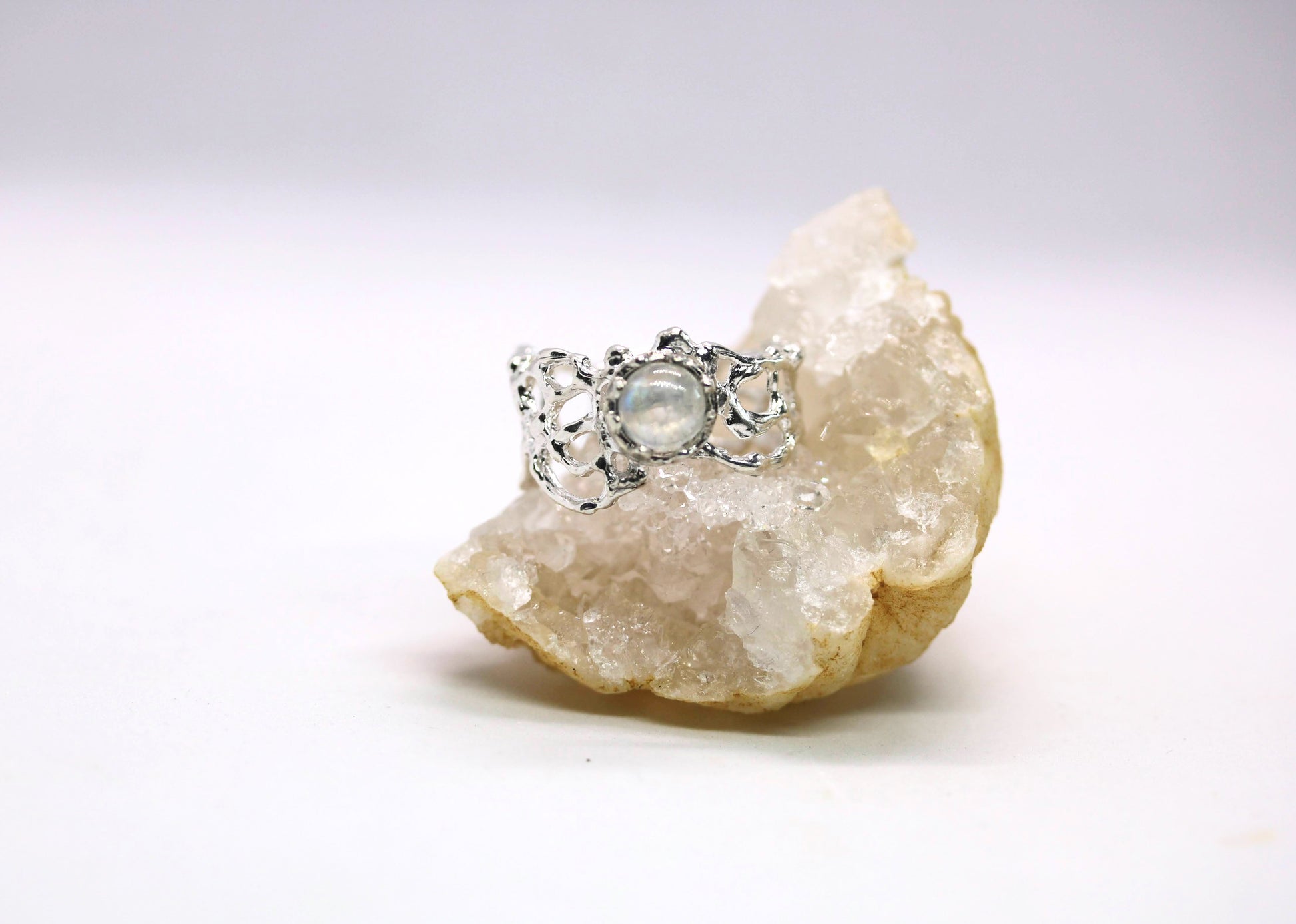 moonstone silver ring
