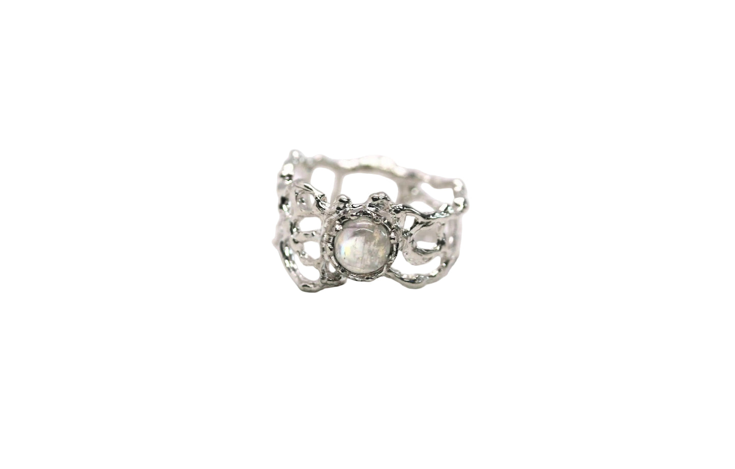 rainbow moonstone statement ring