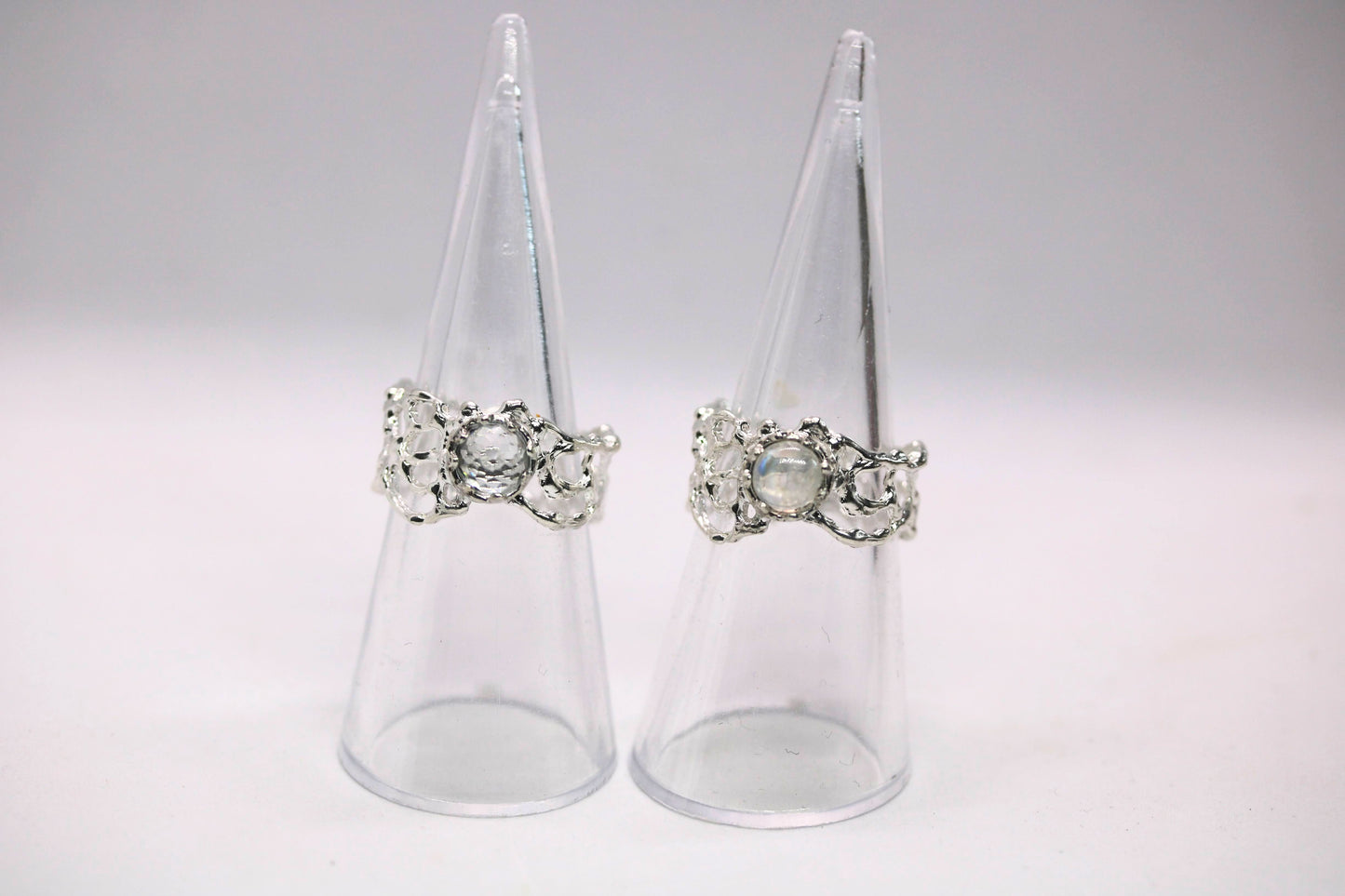 White Topaz Komorebi Jukai Ring