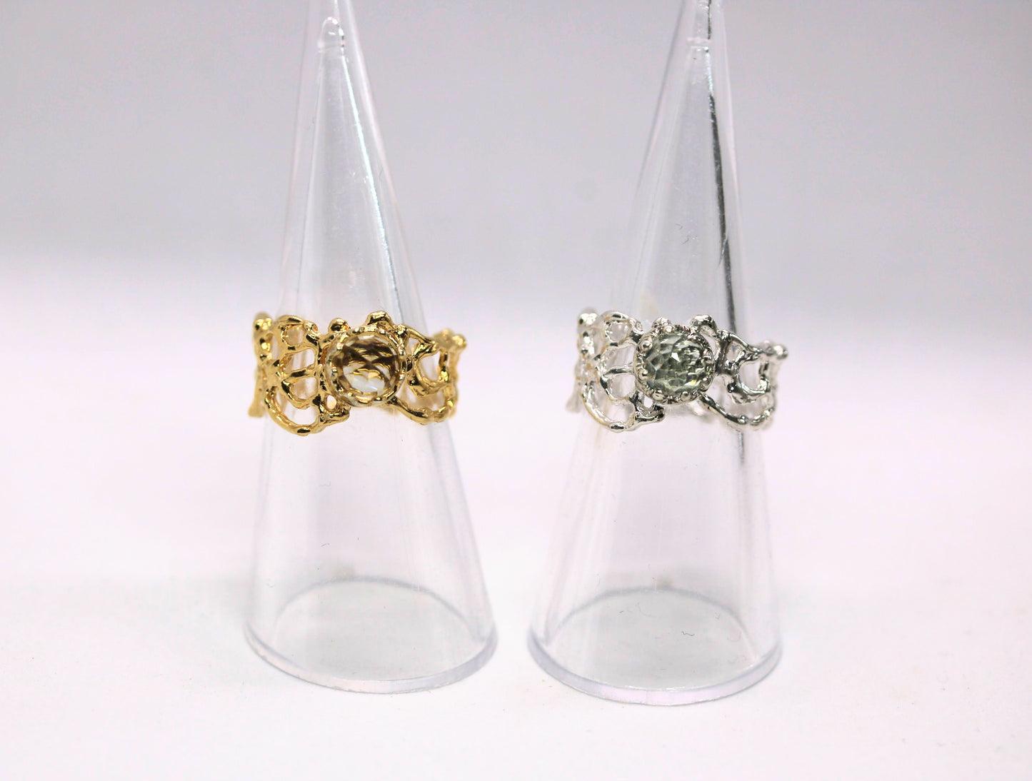 statement rings with green amethyst 