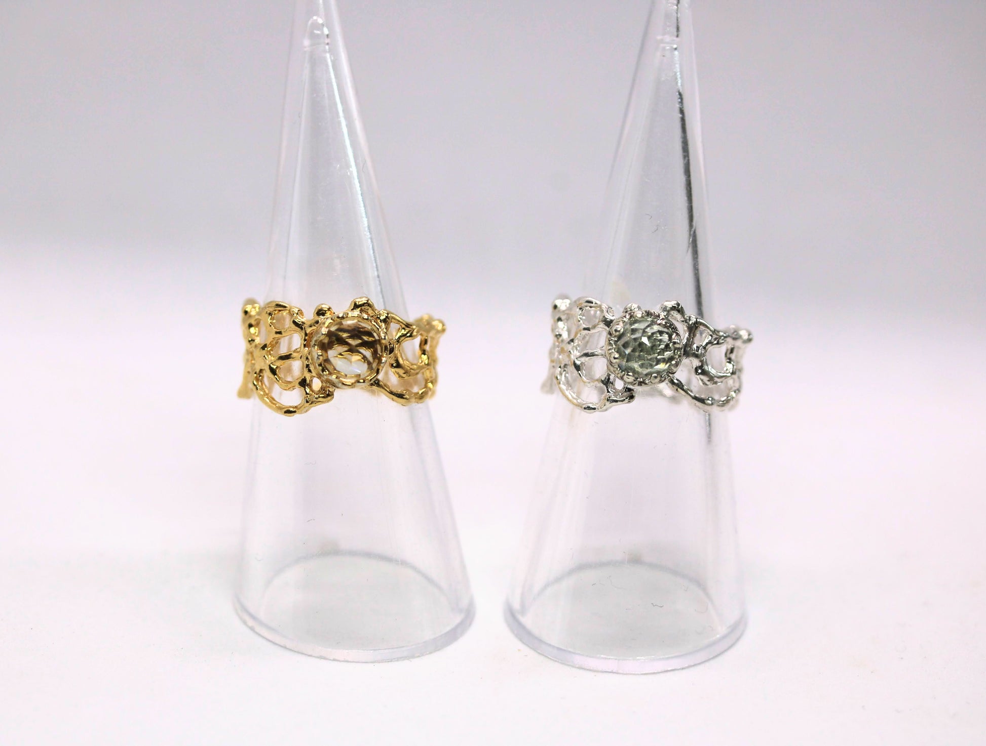 statement rings with green amethyst 