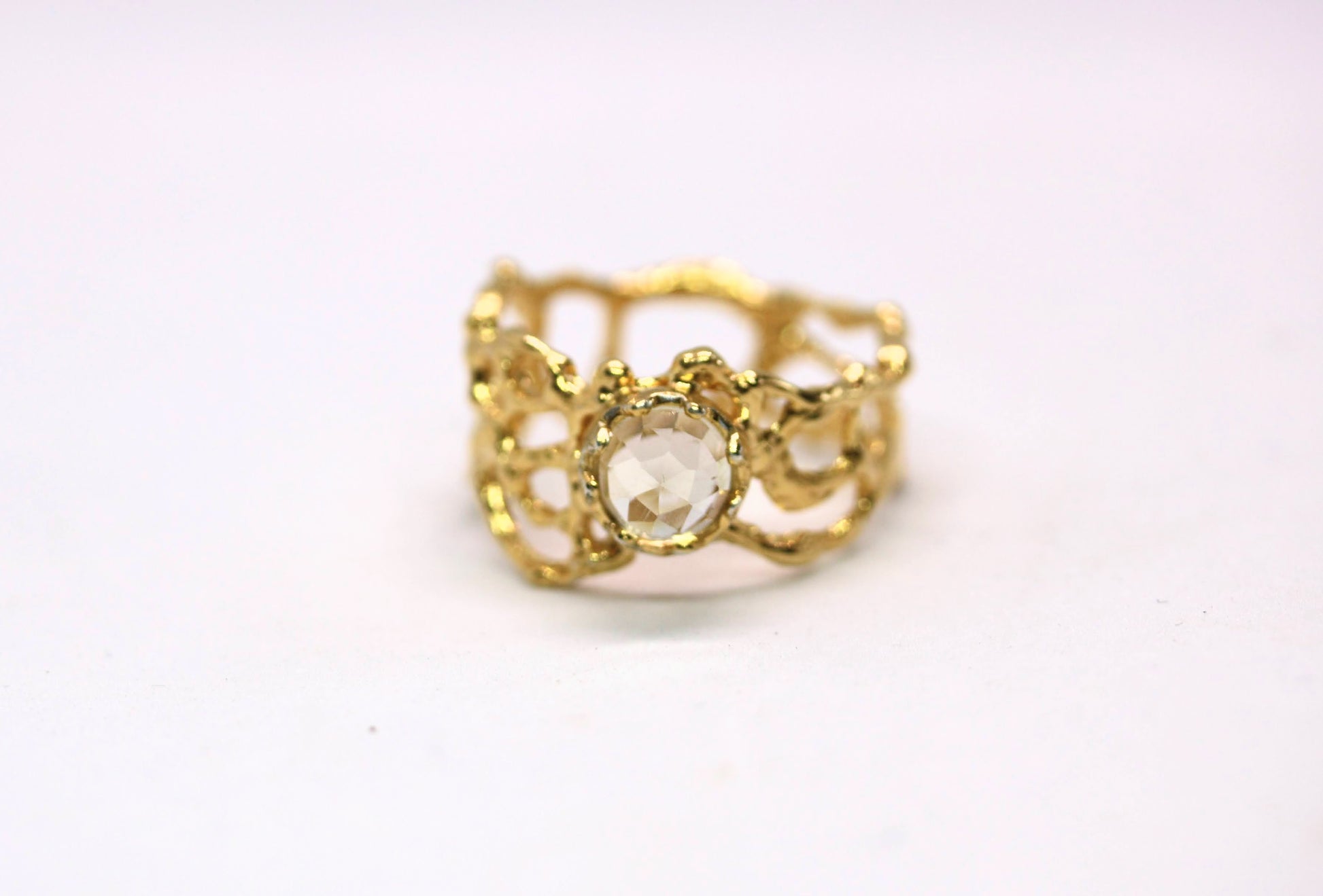 green amethyst gold ring
