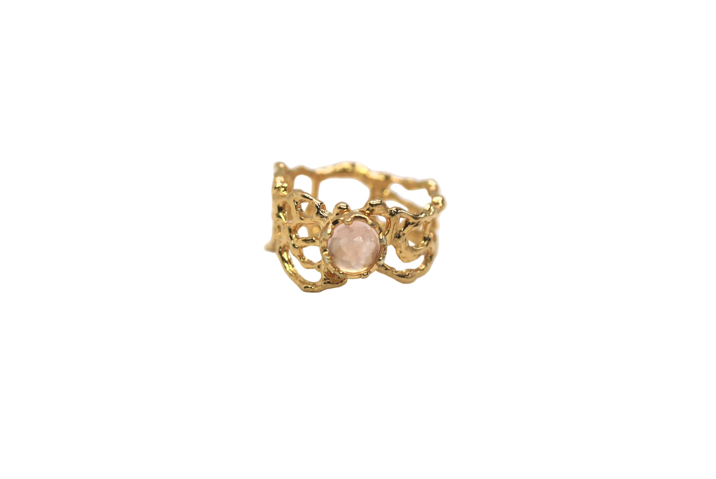 Rose Quartz Komorebi Jukai Ring