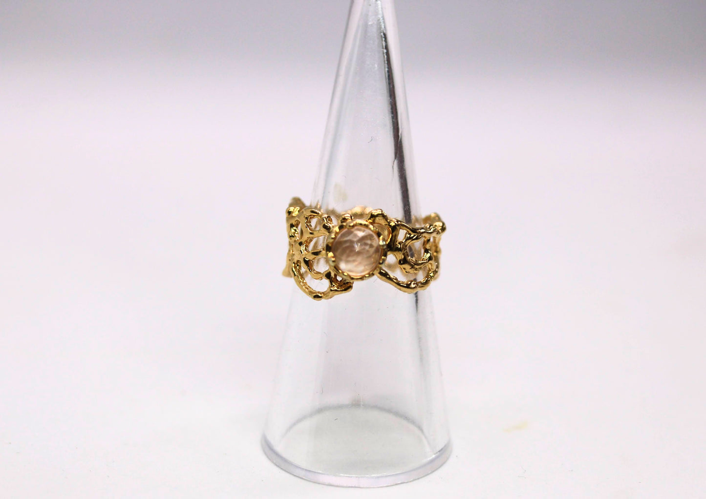 Rose Quartz Komorebi Jukai Ring