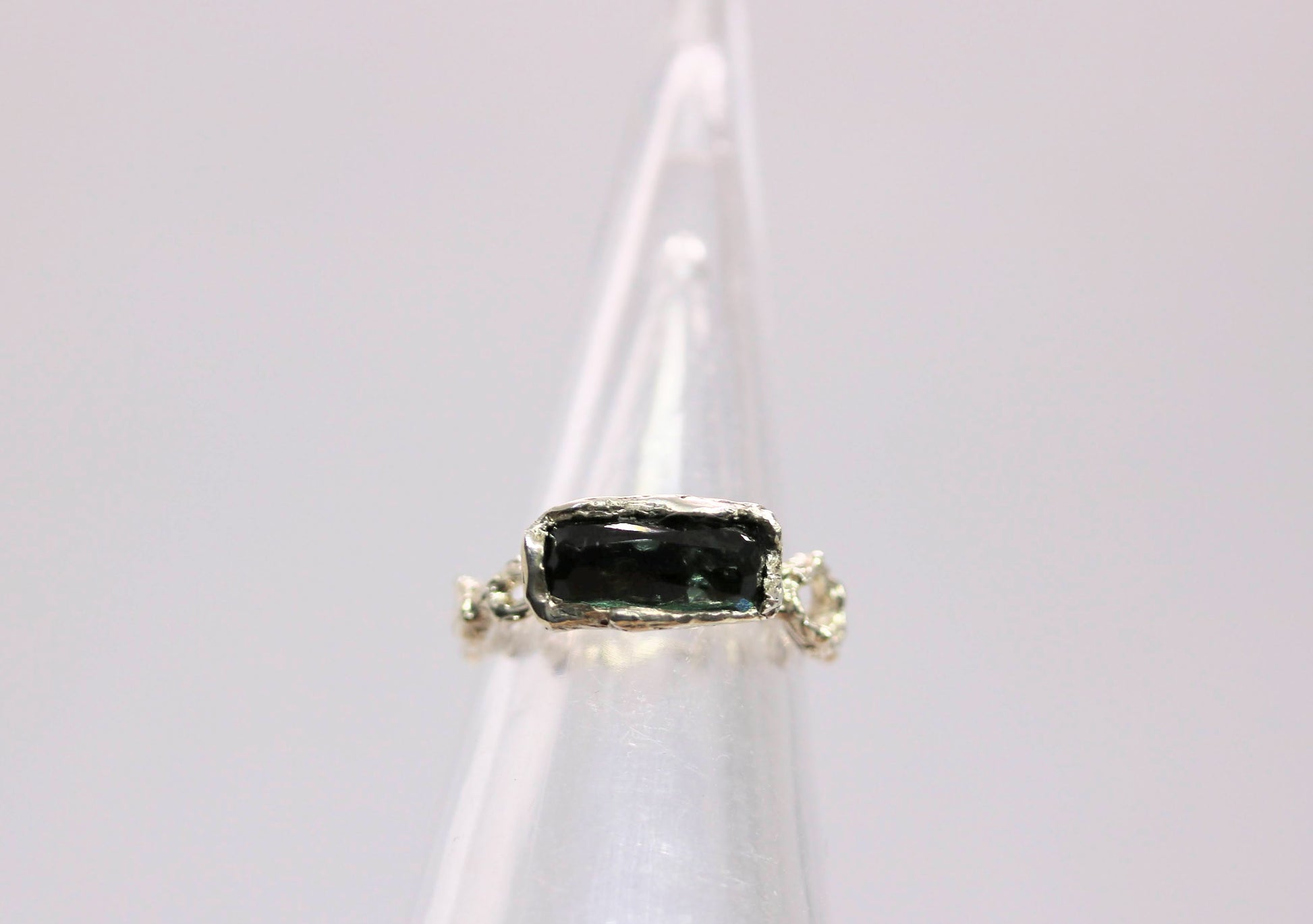 green tourmaline silver ring